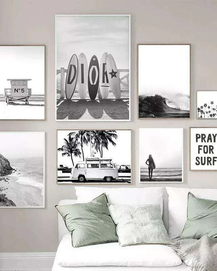 Tranquil Beachfront Paradise Canvas Art Print