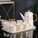 Nordic Gold Ceramic Tea Coffee Set with Bone China Touch