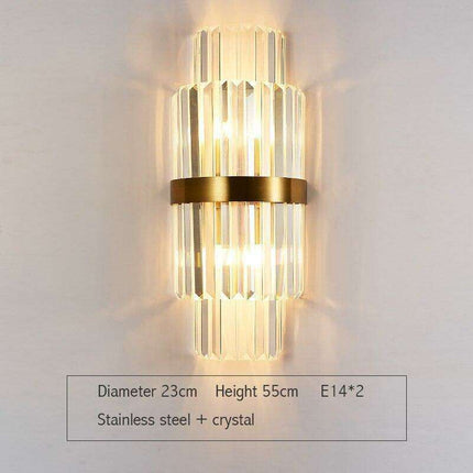 Elegant Crystal Wall Sconce - Modern Illumination for Home and Bath