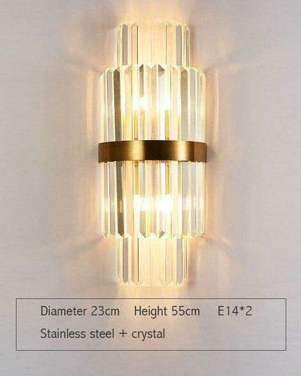 Elegant Crystal Wall Sconce - Modern Illumination for Home and Bath