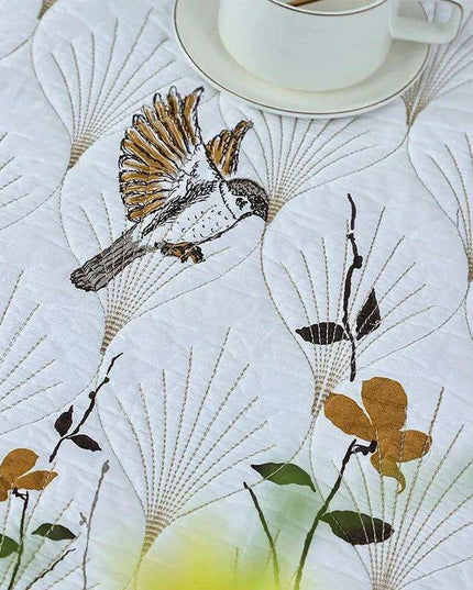 Elegant Embroidered Cotton Quilt Set - 3PC Queen Size Bedspread for Serene Summer Nights