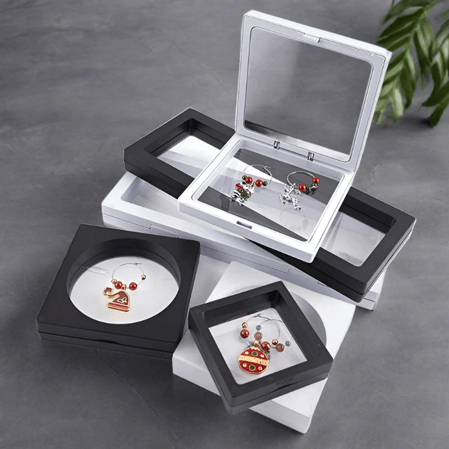 Stylish Transparent Jewelry Organizer Box with Dust-Proof Lid