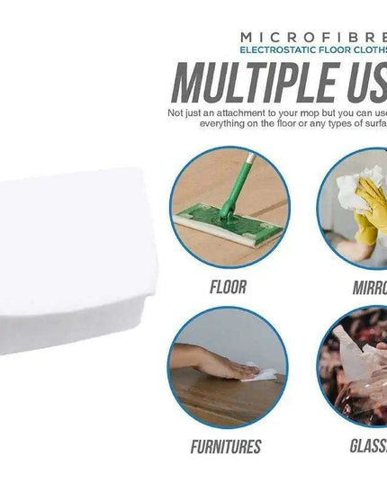 100 Count Disposable Electrostatic Dust Wipes for Flat Swivel Mops - 20x30cm Microfiber Cleaning Cloths