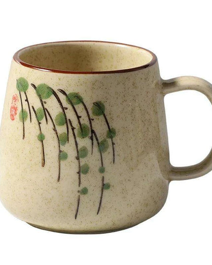 Elegant Vintage Japanese Porcelain Coffee Cup Set with Spoon & Lid - 380ml Perfect for Gifting