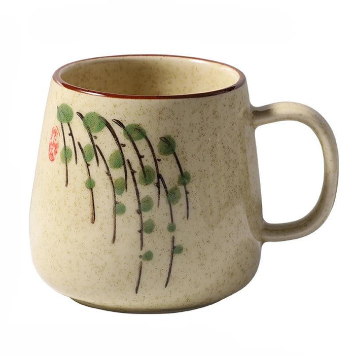 Elegant Vintage Japanese Porcelain Coffee Cup Set with Spoon & Lid - 380ml Perfect for Gifting