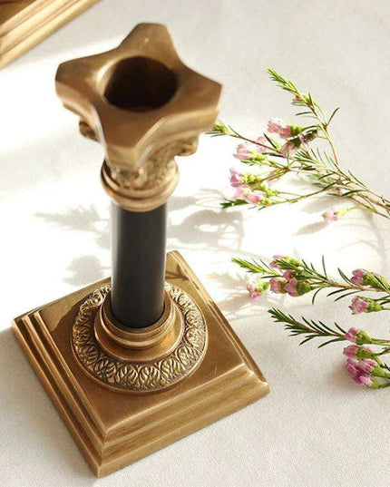 Timeless Vintage Brass Candle Holders - European Elegance for Intimate Dinners and Home Styling