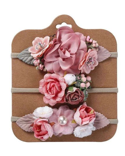Adorable Pearl-Embellished Floral Headband Set for Babies - Ideal for Photography