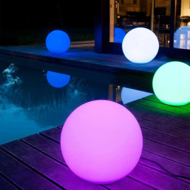 Waterproof RGB LED Garden Ball Light — Outdoor & Pool Decor, 12–40cm
