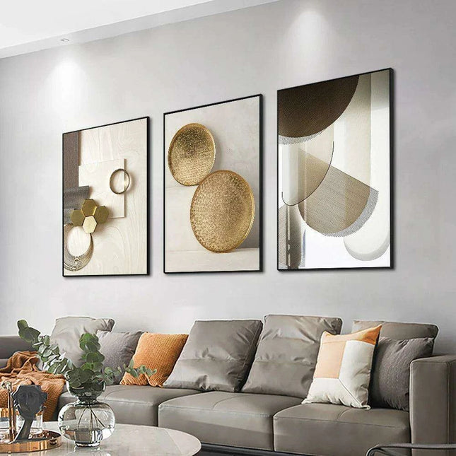 Modern 3D Geometric Metal Wall Art for Chic Home Decor