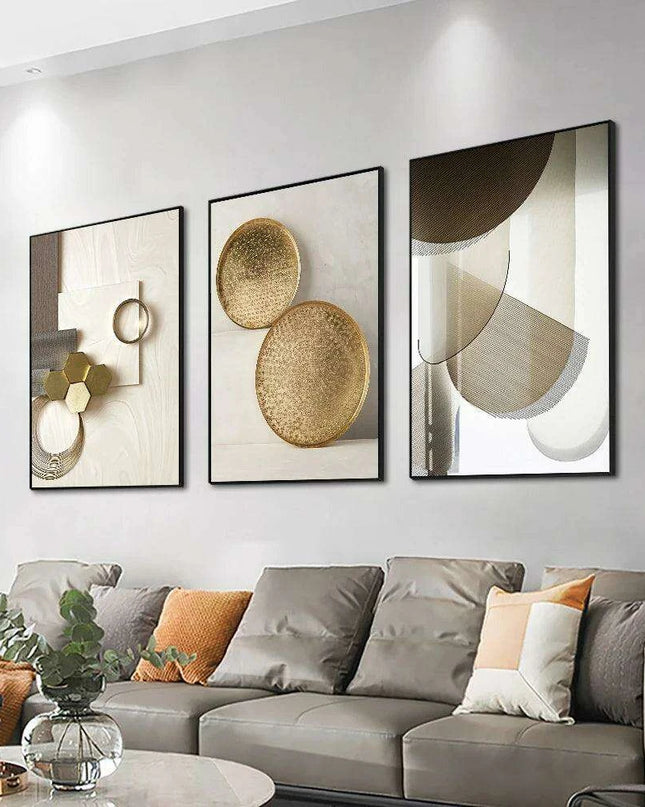 Modern 3D Geometric Metal Wall Art for Chic Home Decor