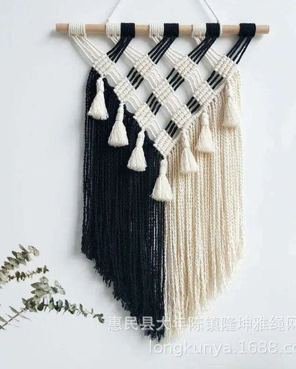 Bohemian Fringed Macrame Tapestry for Creative Home Décor