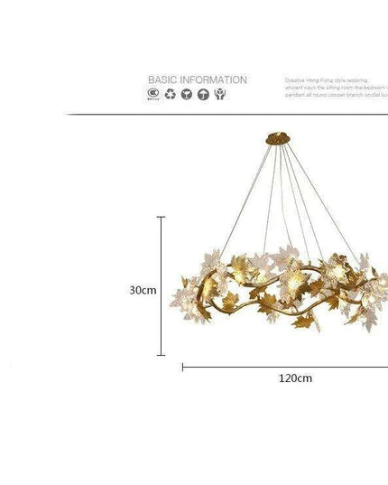 Luxurious Handcrafted Glass Chandelier with Copper Finish