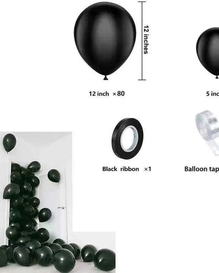 Sophisticated Black Latex Balloon Arch Kit for Effortless Event Elegance