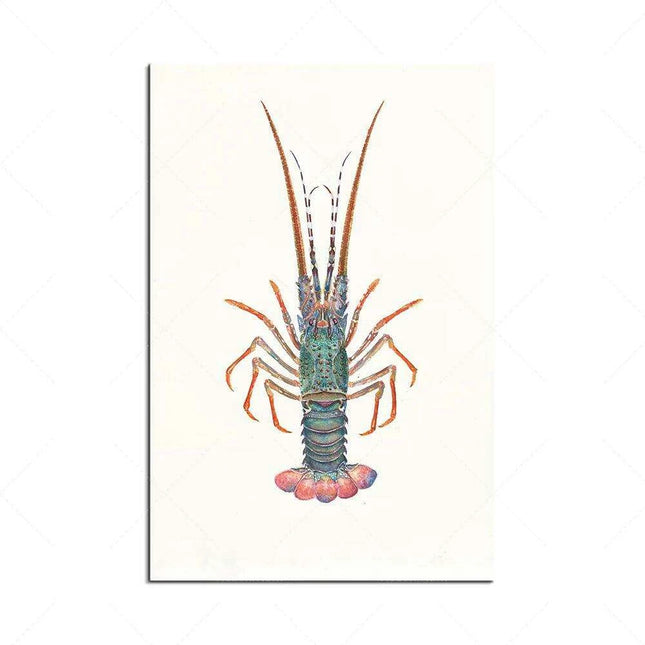 Oceanic Watercolor Art Collection - Set of Crab, Lobster & Shrimp Prints for Coastal Home Decor