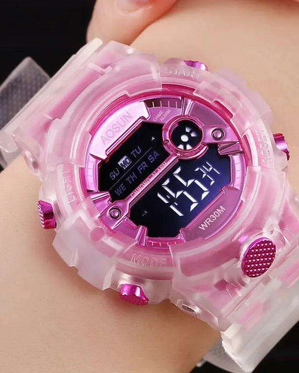 Vibrant Waterproof Jelly Strap Digital Watch for Kids - UTHAI CE35