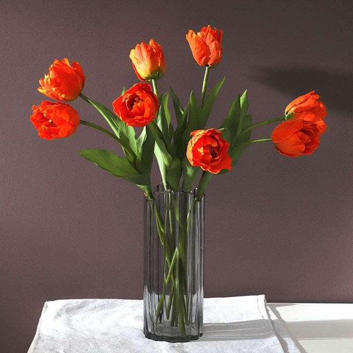 Luxurious Botanica Parrot Tulip Silk Floral Arrangement - Sophisticated Artificial Flower Bouquet