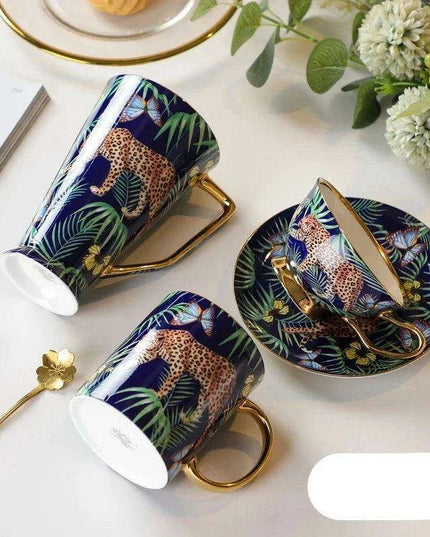 Elegant Vintage Bone China Tea Set with Gold Detailing