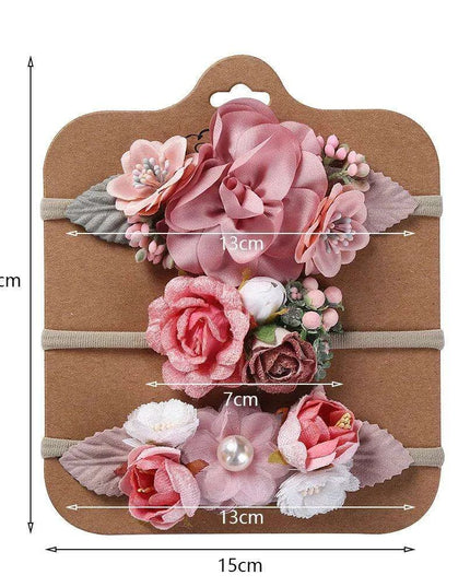 Adorable Pearl-Embellished Floral Headband Set for Babies - Ideal for Photography