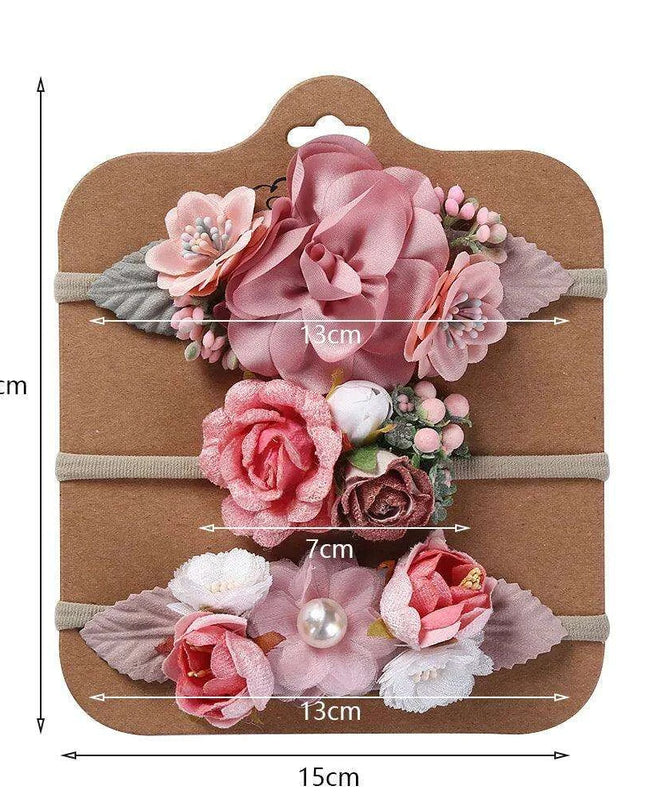Adorable Pearl-Embellished Floral Headband Set for Babies - Ideal for Photography