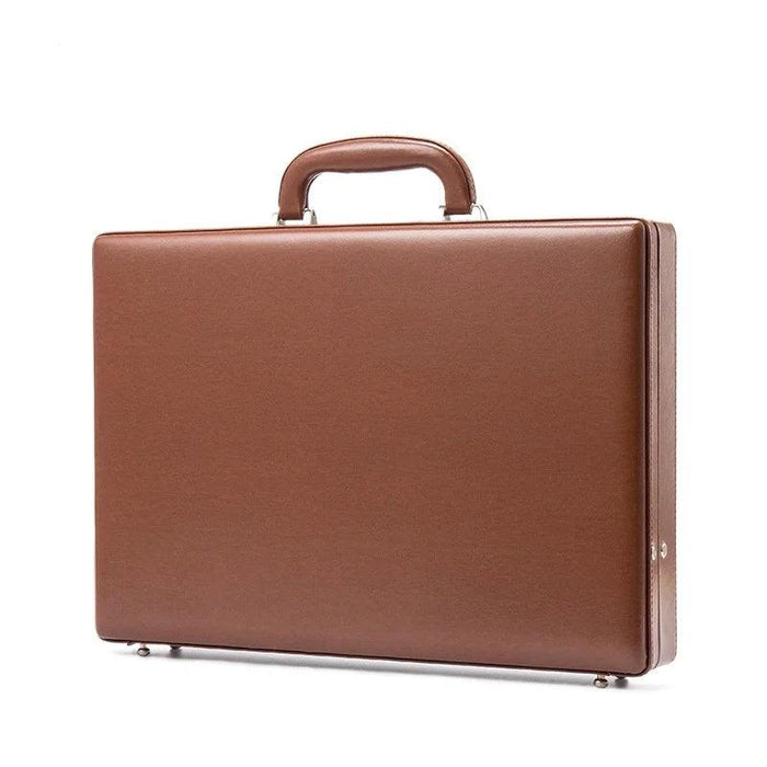 Luxury Leather Laptop Briefcase with Enhanced Security Features and Timeless Elegance