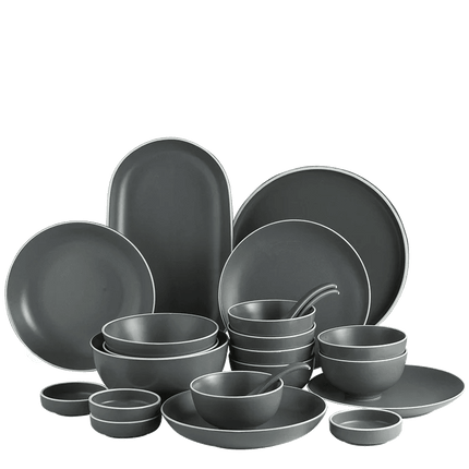 Elegant Customizable Gray Matte Ceramic Dining Collection for Memorable Gatherings