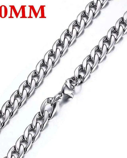 Modern Men's Stainless Steel Figaro Chain Necklace - Stylish Accessory for Any Event