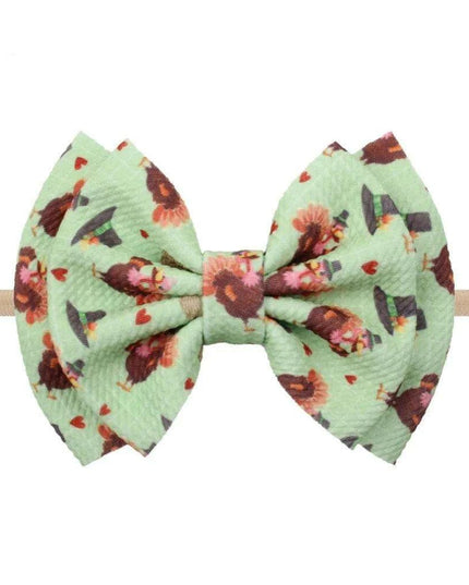 Turkey Print Baby Headband - Festive Holiday Hair Accessory for Thanksgiving Cheer