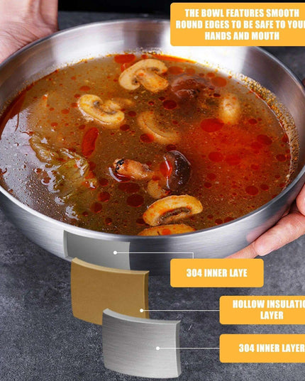 Premium Double-Walled Insulated Ramen Bowl in 900ml, 1100ml, and 1400ml Sizes for Hot Soups and Noodles