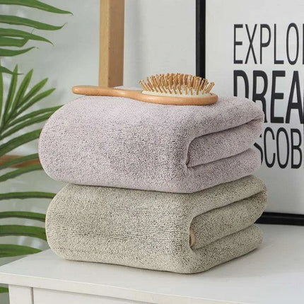 Supreme Comfort Striped Bamboo Coral Fleece Towel Set - Perfect for Bathing and Beaching