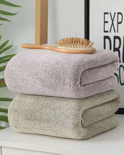 Supreme Comfort Striped Bamboo Coral Fleece Towel Set - Perfect for Bathing and Beaching