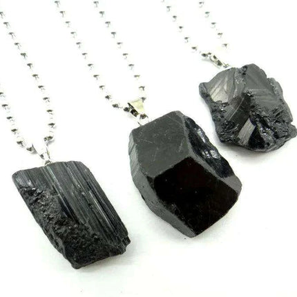Black Tourmaline Unisex Slide Pendant - Chic Charm & Mood Tracker