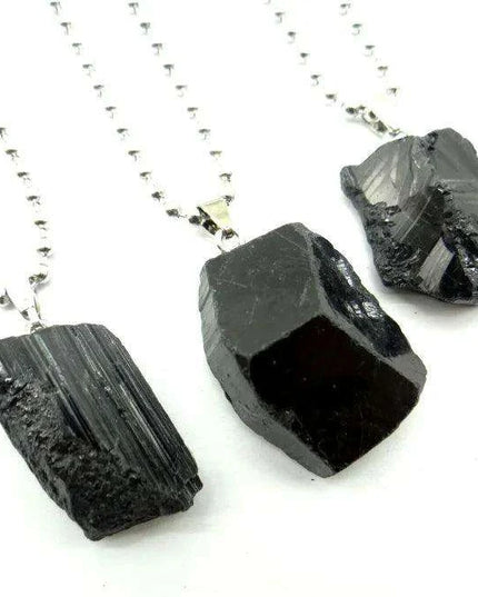 Black Tourmaline Unisex Slide Pendant - Chic Charm & Mood Tracker