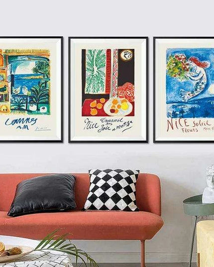 Coastal Tranquility: Nordic Abstract Art & Typography Collection