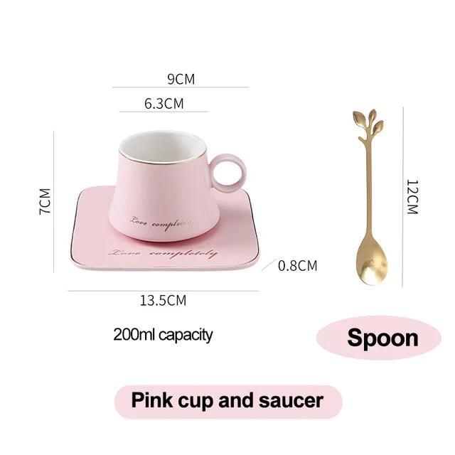 Luxurious European Porcelain Coffee Set with Gold Accents for a Refined Dining Experience