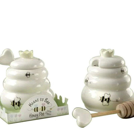 Delightful Ceramic Honey Pot with Dipper in Elegant Packaging