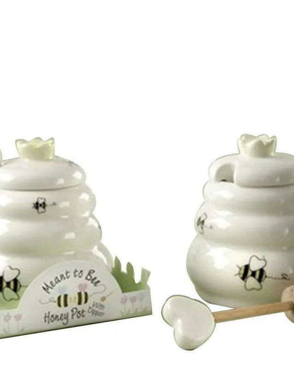 Delightful Ceramic Honey Pot with Dipper in Elegant Packaging