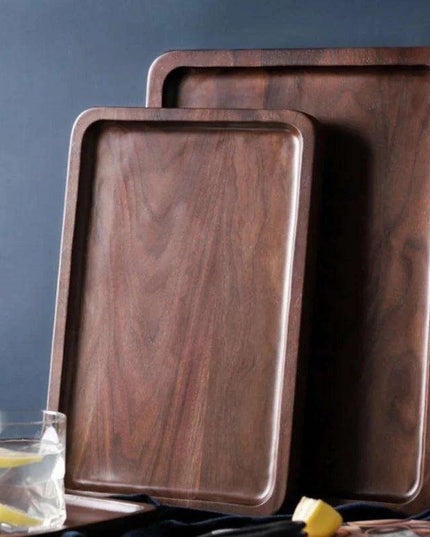 Luxury Black Walnut Serving Tray Collection - Exquisite Tableware for Upscale Dining