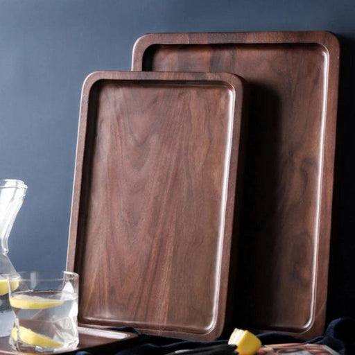 Luxury Black Walnut Serving Tray Collection - Exquisite Tableware for Upscale Dining