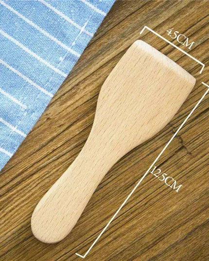 Sleek Oak Wood Culinary Spatula Ensemble - 4-Piece Premium Utensil Collection