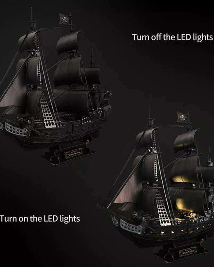 Luxurious LED-Enhanced 3D Model of the Historic Queen Anne's Revenge Pirate Ship