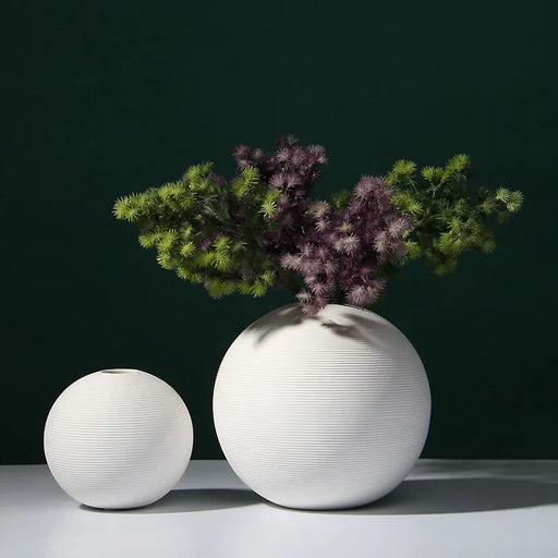 Sophisticated Ceramic Flower Vase Duo for Stylish Interior Upgrade - Two Size Options