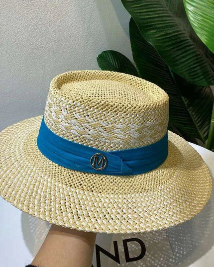Chic Adjustable Wide Brim Straw Hat for Women - Stylish Sun Protection Beach Accessory Available in 50 Colors