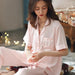 Chic Pink Summer Pajama Set - Stylish 2PCS Lounge Sleepwear for Ladies