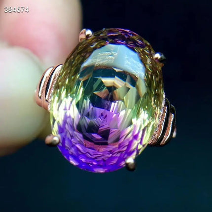 Natural Purple Yellow Ametrine Quartz Resizable Ring Faceted Cut Women Adjustable Size Ring Ametrine 12*16mm Rare Gift AAAAAA natural-purple-yellow-ametrine-quartz-resizable-ring-faceted-cut-women-adjustable-size-ring-ametrine-12-16mm-rare-gift-aaaaaa