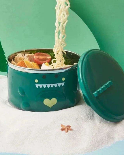 Dino-Themed Stainless Steel Lunch Bowl Set - Fun Meal Container for Kids
