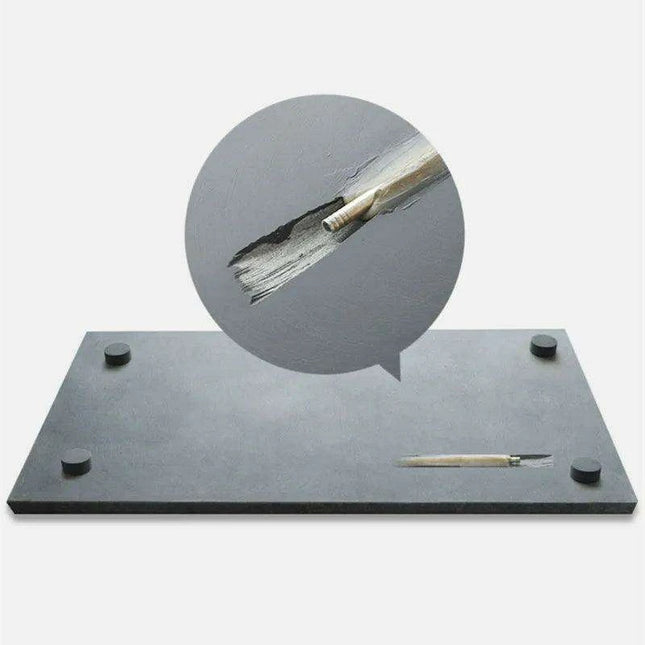 Moon Cloud Engraved Black Stone Tea Tray with Integrated Water Drainage for Kungfu Tea Ceremony