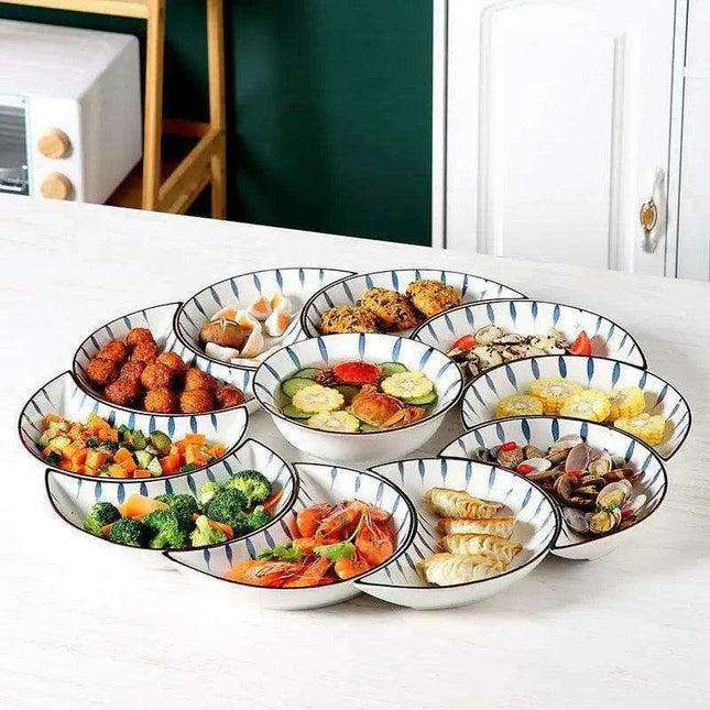 Lunar Elegance: Japanese Ceramic Tableware Set for Stylish Dining Events