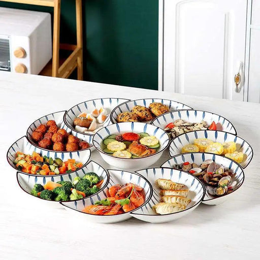 Lunar Elegance: Japanese Ceramic Tableware Set for Stylish Dining Events