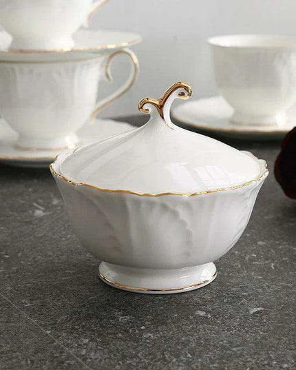 Timeless European Tea and Coffee Set: Luxurious Bone China Teapot and Cups