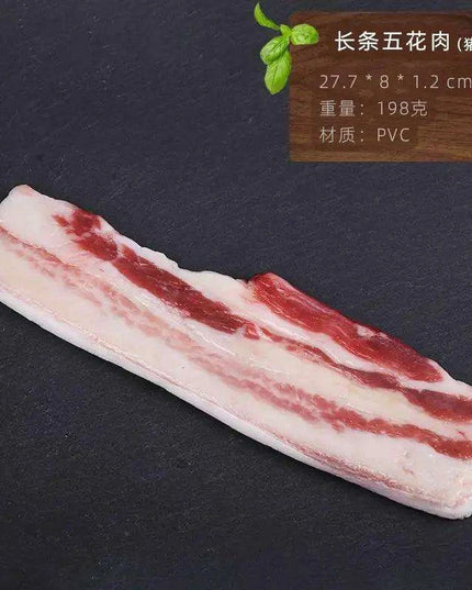 Lifelike Meat Replica Props for Photography and Home Decor - Realistic Steak, Pork, and Bacon Models